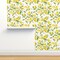 Lemon Blossoms Blossom Summer Fruit Kitchen Decor Custom Pre-pasted Wallpaper by Spoonflower Pre-Pasted Wallpaper 2FT Wide